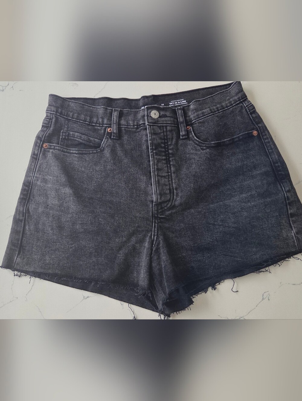Old Navy Black Denim High-Rise Cutoff Shorts